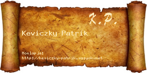 Keviczky Patrik névjegykártya